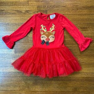 Counting Daisies 4T Reindeer Long Sleeve Tulle Dress